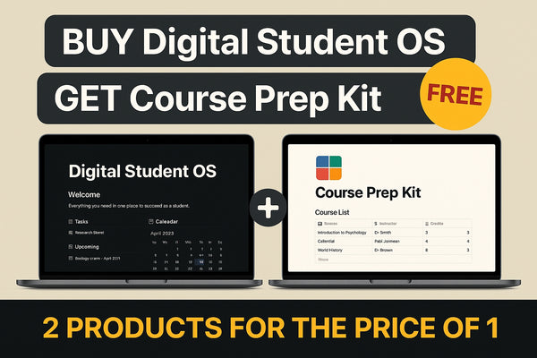 Digital Student OS + Course Prep Kit Bundle - Complete Notion Templates for Academic Success