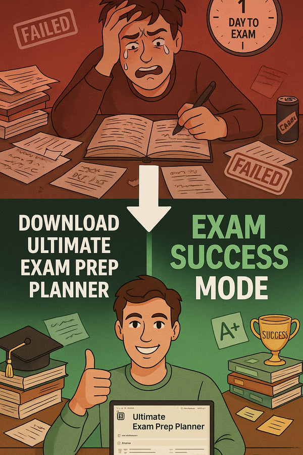Ultimate Exam Prep Planner - Notion Template for Study Schedule, Test Success & Academic Performance